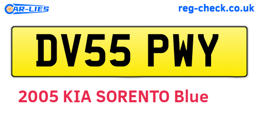 DV55PWY are the vehicle registration plates.