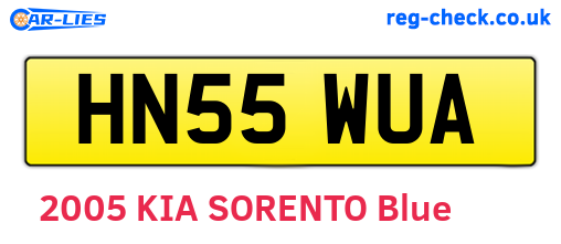 HN55WUA are the vehicle registration plates.