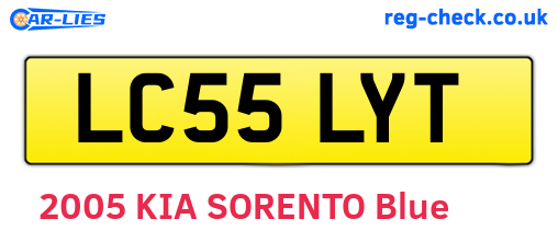 LC55LYT are the vehicle registration plates.