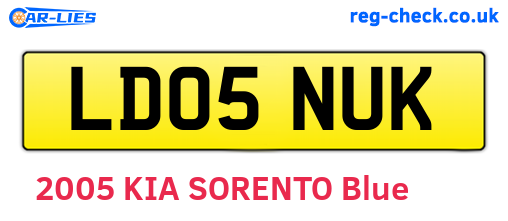 LD05NUK are the vehicle registration plates.