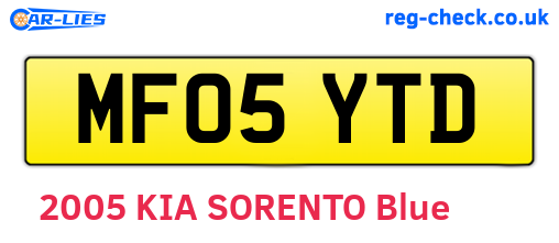 MF05YTD are the vehicle registration plates.