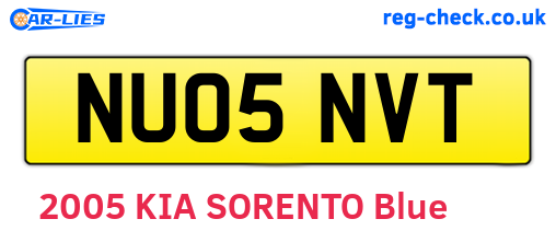 NU05NVT are the vehicle registration plates.