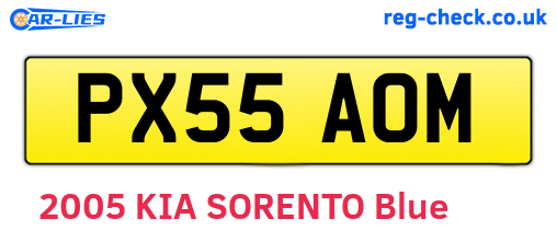 PX55AOM are the vehicle registration plates.