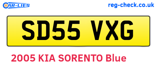 SD55VXG are the vehicle registration plates.