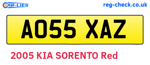 AO55XAZ are the vehicle registration plates.