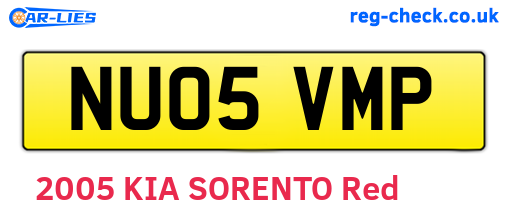 NU05VMP are the vehicle registration plates.