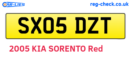 SX05DZT are the vehicle registration plates.