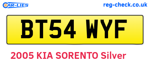 BT54WYF are the vehicle registration plates.