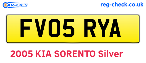 FV05RYA are the vehicle registration plates.