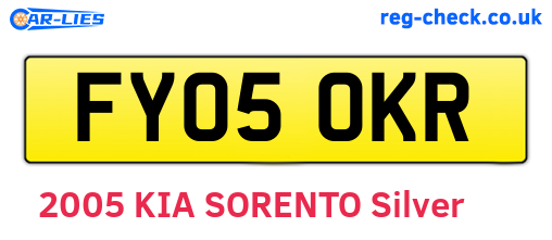 FY05OKR are the vehicle registration plates.