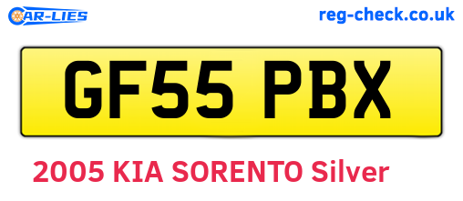 GF55PBX are the vehicle registration plates.