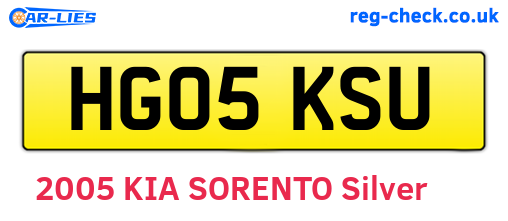 HG05KSU are the vehicle registration plates.