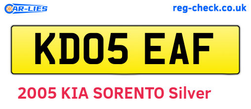 KD05EAF are the vehicle registration plates.