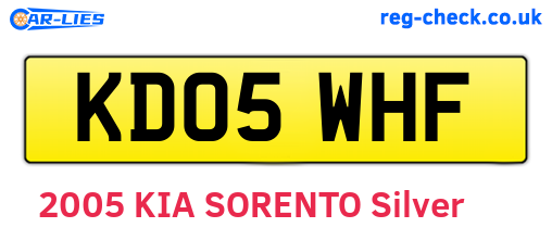 KD05WHF are the vehicle registration plates.