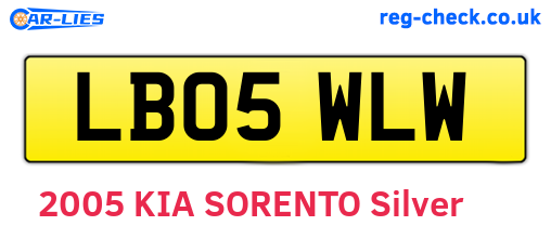 LB05WLW are the vehicle registration plates.