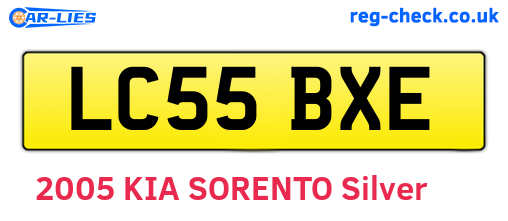 LC55BXE are the vehicle registration plates.