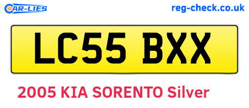LC55BXX are the vehicle registration plates.