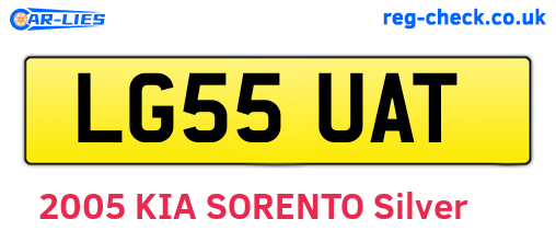 LG55UAT are the vehicle registration plates.