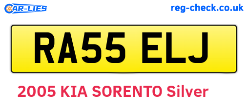 RA55ELJ are the vehicle registration plates.