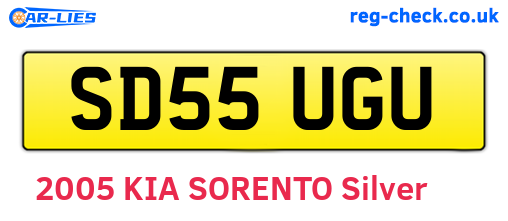 SD55UGU are the vehicle registration plates.