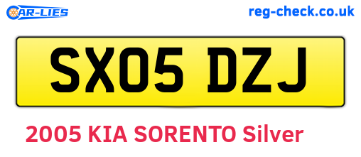 SX05DZJ are the vehicle registration plates.