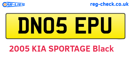 DN05EPU are the vehicle registration plates.