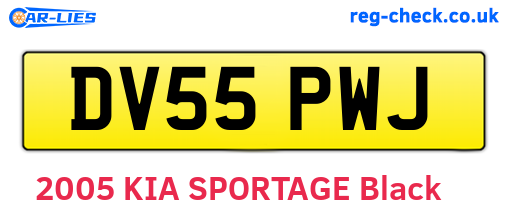 DV55PWJ are the vehicle registration plates.
