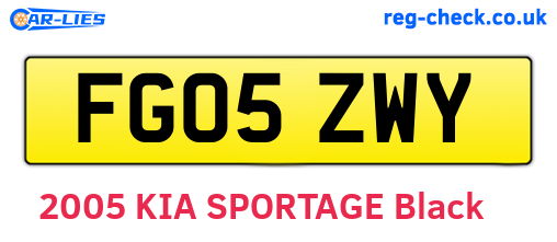 FG05ZWY are the vehicle registration plates.