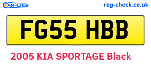 FG55HBB are the vehicle registration plates.