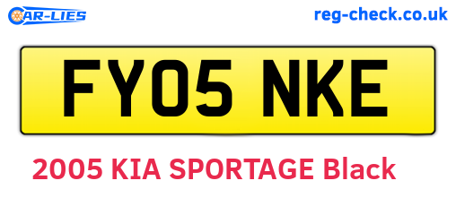 FY05NKE are the vehicle registration plates.