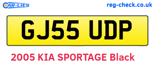 GJ55UDP are the vehicle registration plates.