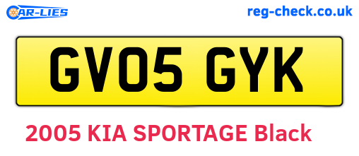 GV05GYK are the vehicle registration plates.