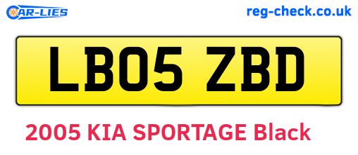 LB05ZBD are the vehicle registration plates.