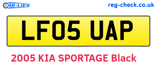 LF05UAP are the vehicle registration plates.