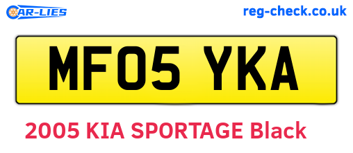MF05YKA are the vehicle registration plates.