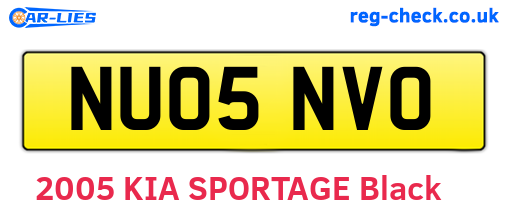 NU05NVO are the vehicle registration plates.
