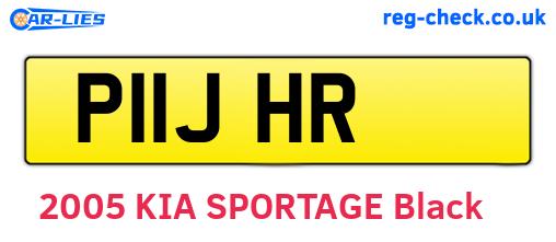 P11JHR are the vehicle registration plates.