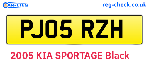 PJ05RZH are the vehicle registration plates.