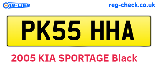 PK55HHA are the vehicle registration plates.