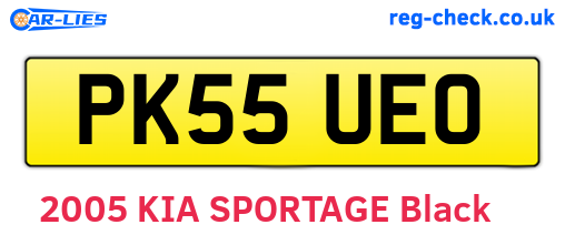 PK55UEO are the vehicle registration plates.