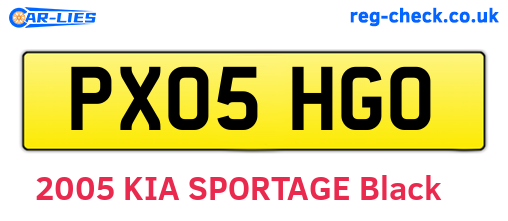 PX05HGO are the vehicle registration plates.