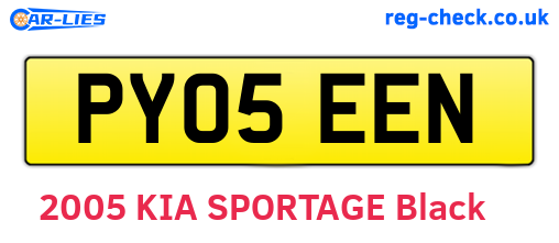 PY05EEN are the vehicle registration plates.