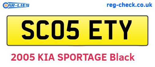 SC05ETY are the vehicle registration plates.