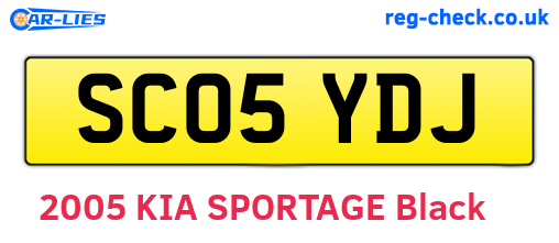 SC05YDJ are the vehicle registration plates.