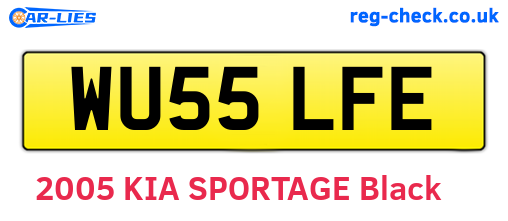 WU55LFE are the vehicle registration plates.