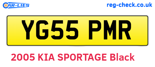 YG55PMR are the vehicle registration plates.