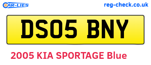 DS05BNY are the vehicle registration plates.