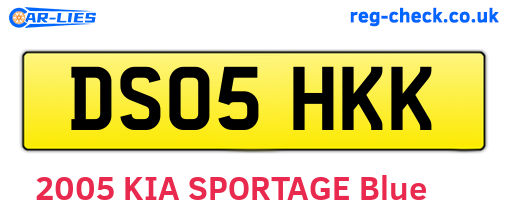 DS05HKK are the vehicle registration plates.
