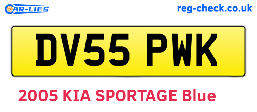DV55PWK are the vehicle registration plates.
