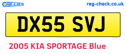 DX55SVJ are the vehicle registration plates.
